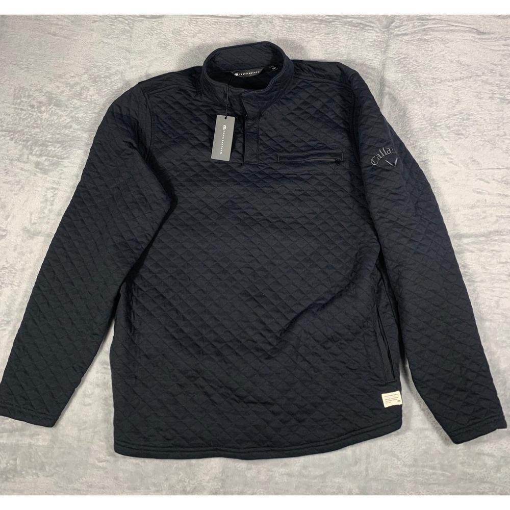 TravisMathew Transatlantic Men's Jacket L Black NWT Zippered Chest Pocket